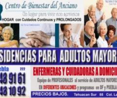 Residencias para adultos mayores - México DF