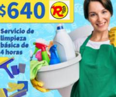 ¡servicio de limpieza básico por cuatro horas solamente $640. - Monterrey