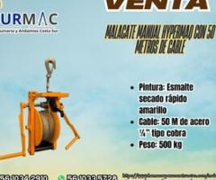 Malacate Manual HYPERMAQ con 50 metros de cable - Ecatepec de Morelos