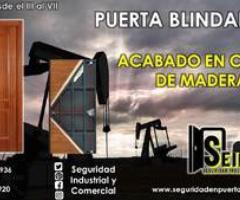 Puerta blindada acabado en chapa de madera - Hermosillo