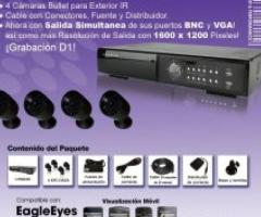 Kit- 4 camaras de  video vigilancia, todo incluido - Monterrey