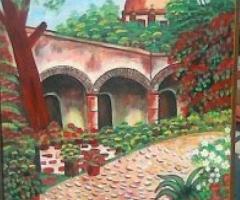 7 cuadros de fachadas mexicanas pintadas a mano - México DF